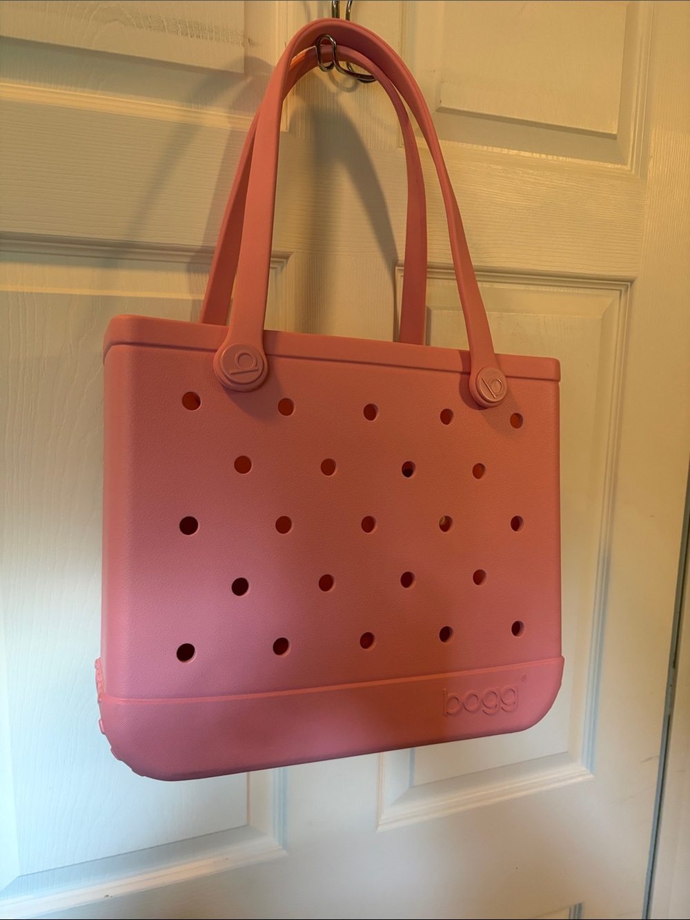 BOGG BAG Coral Pink Perforated Tote with Dual Straps